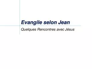 evangile selon jean
