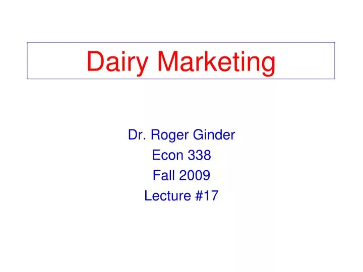 dairy marketing