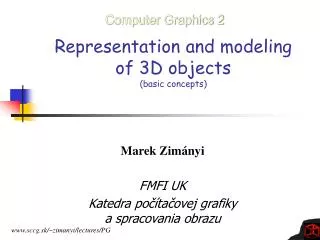 Representation and modeling of 3D objects (basic concepts)