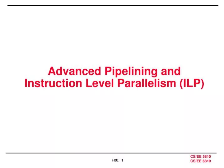 advanced pipelining and instruction level parallelism ilp
