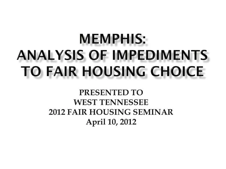 memphis analysis of impediments to fair housing choice