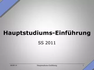 hauptstudiums einf hrung