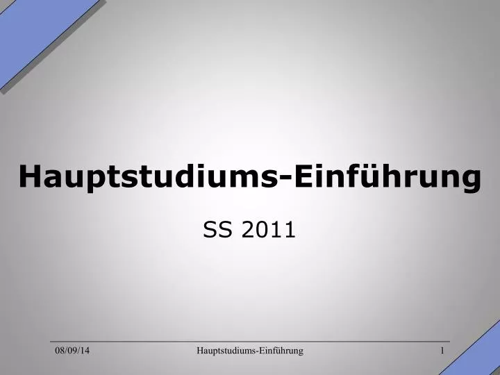 hauptstudiums einf hrung