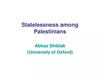 Statelessness among Palestinians