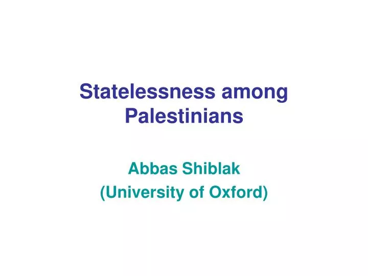 statelessness among palestinians
