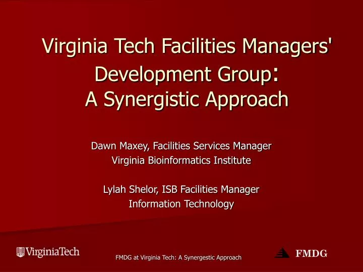 virginia tech facilities managers development group a synergistic approach