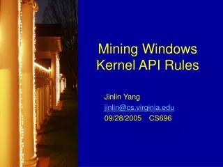 Mining Windows Kernel API Rules