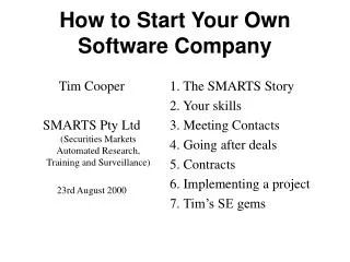 How to Start Your Own Software Company