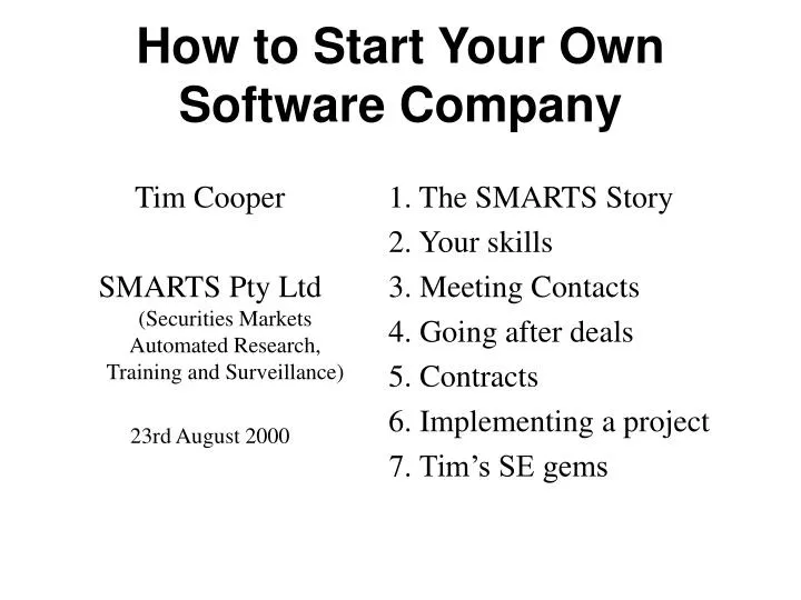 how to start your own software company