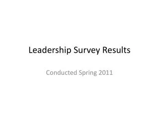 Leadership Survey Results