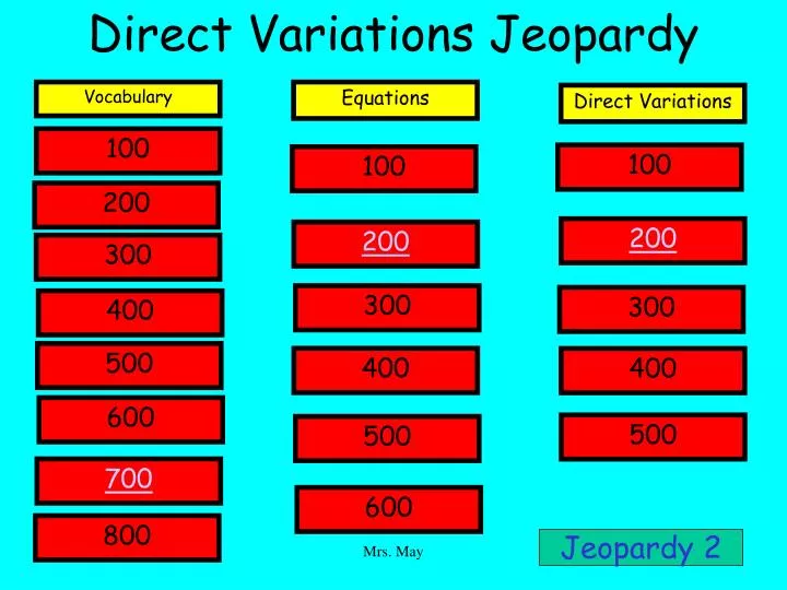 direct variations jeopardy
