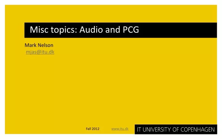 misc topics audio and pcg