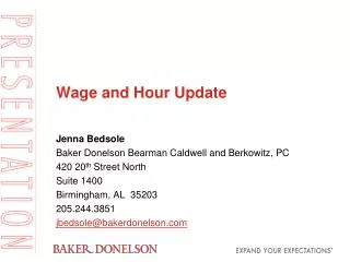 Wage and Hour Update