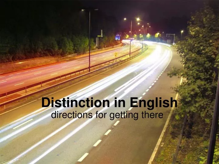 distinction in english