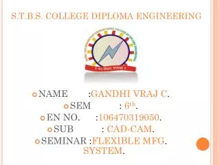 S.T.B.S. COLLEGE DIPLOMA ENGINEERING