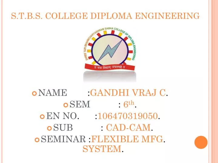 s t b s college diploma engineering