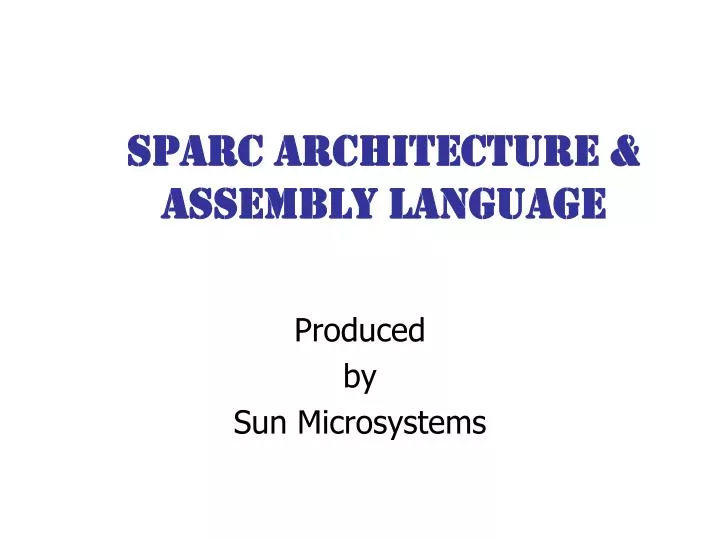 sparc architecture assembly language