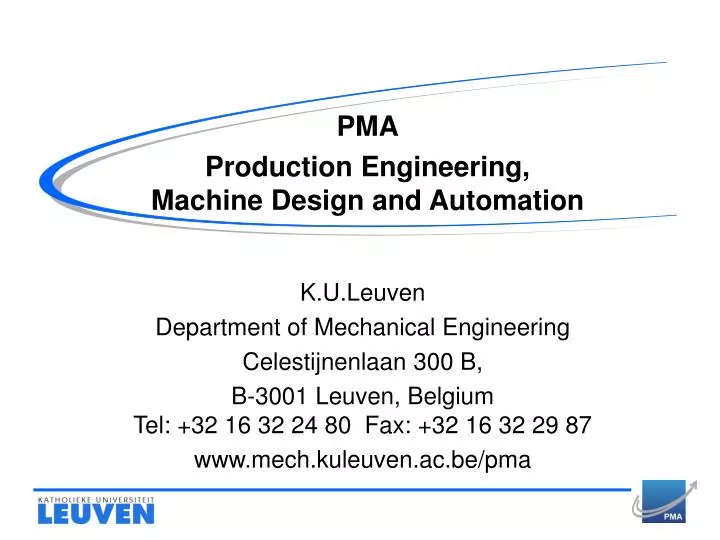 pma production engineering machine design and automation