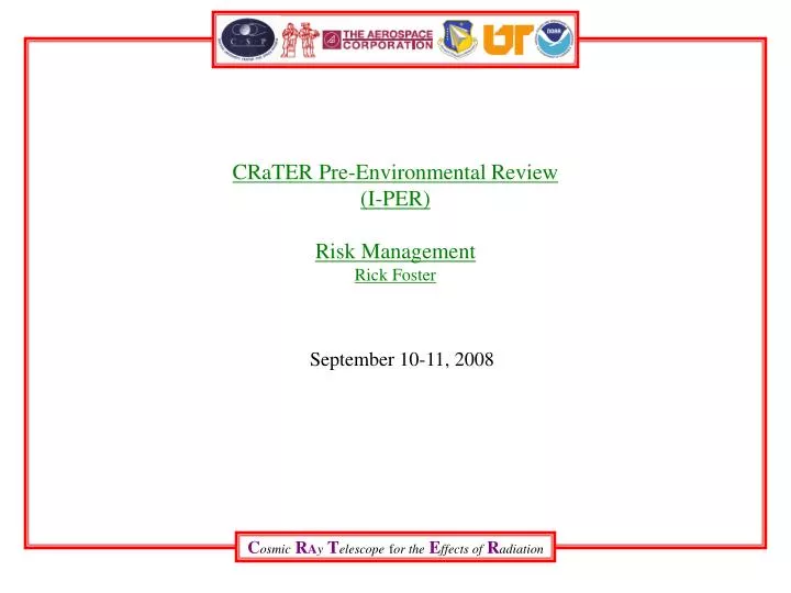 crater pre environmental review i per risk management rick foster