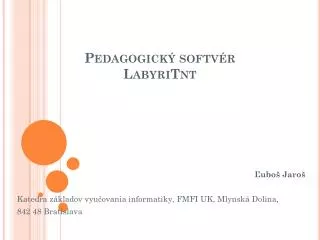 pedagogick softv r labyritnt