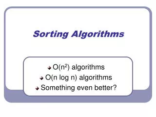 Sorting Algorithms