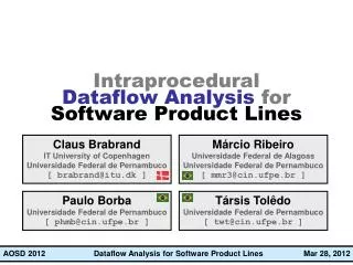 Intraprocedural Dataflow Analysis for Software Product Lines