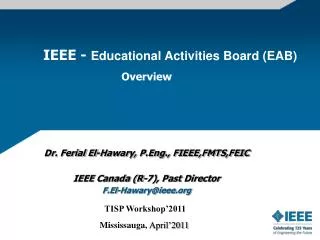 IEEE - Educational Activities Board (EAB) Overview