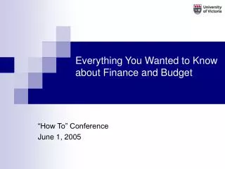 Everything You Wanted to Know about Finance and Budget