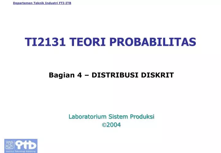ti2131 teori probabilitas