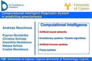 Computational Intelligent Diagnostic System in predicting preeclampsia