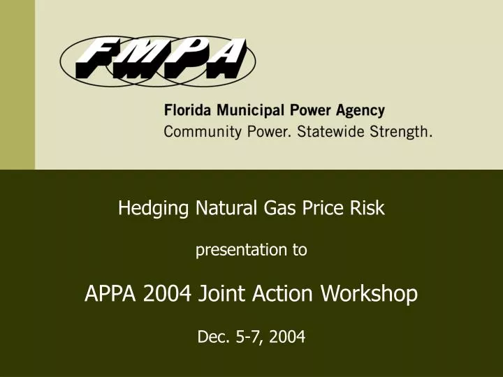 hedging natural gas price risk presentation to appa 2004 joint action workshop dec 5 7 2004
