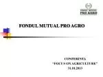 Mutual Fund in Agriculture: History and Legislation in Europe - slide 1