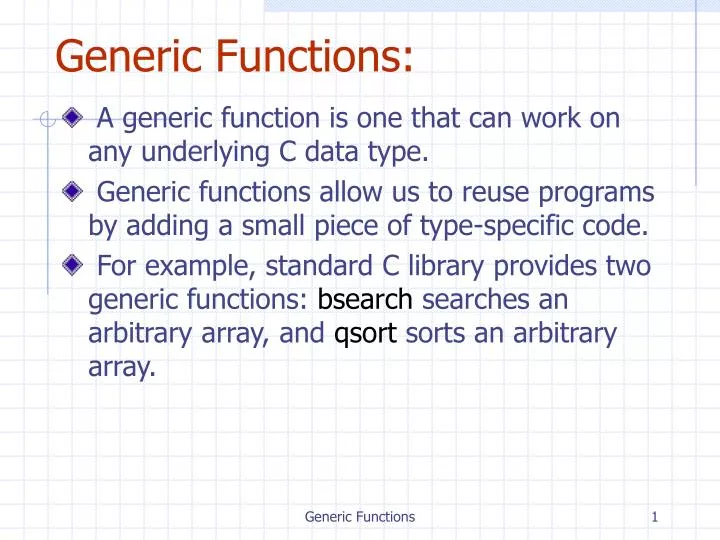 generic functions