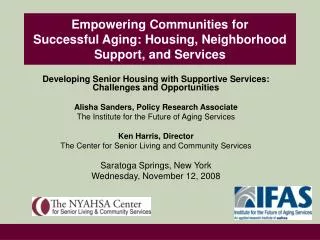 Empowering Communities for Successful Aging: Housing, Neighborhood Support, and Services