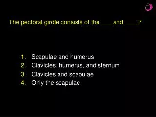 The pectoral girdle consists of the ___ and ____?