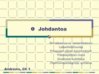 johdantoa