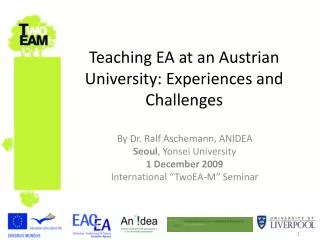 Teaching EA at an Austrian University: Experiences and Challenges