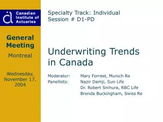 Underwriting Trends in Canada