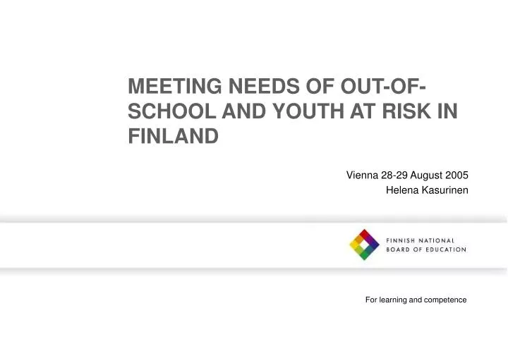 meeting needs of out of school and youth at risk in finland