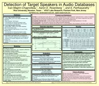 Detection of Target Speakers in Audio Databases
