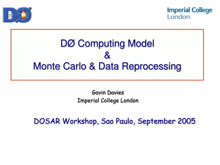 d computing model monte carlo data reprocessing