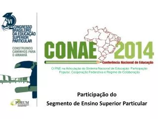 participa o do segmento de ensino superior particular