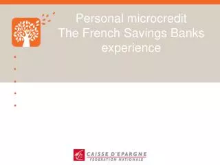 Personal microcredit The French Savings Banks experience