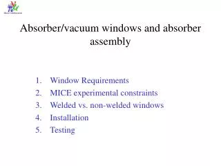 Absorber/vacuum windows and absorber assembly