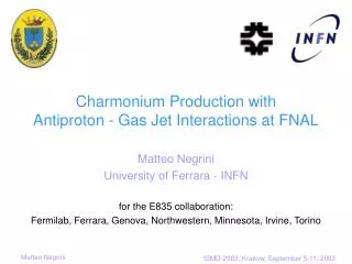 Charmonium Production with Antiproton - Gas Jet Interactions at FNAL