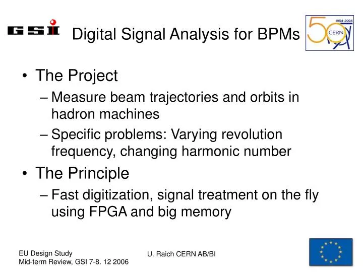 digital signal analysis for bpms