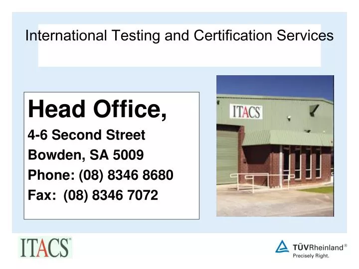 international testing and certification services