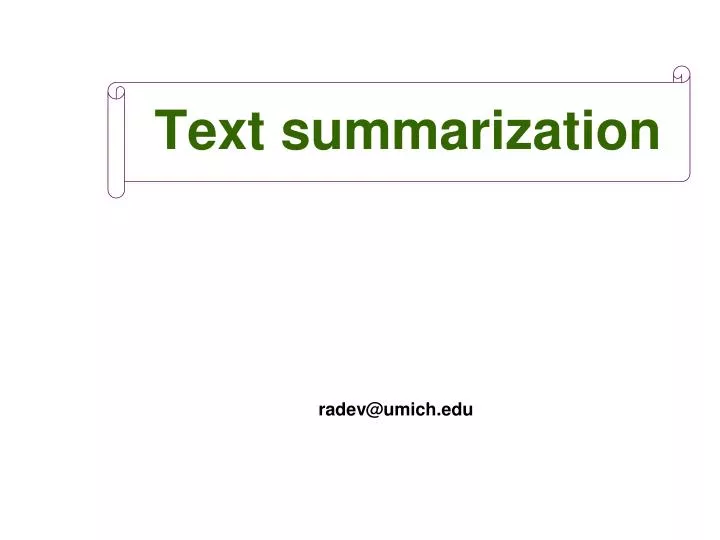text summarization