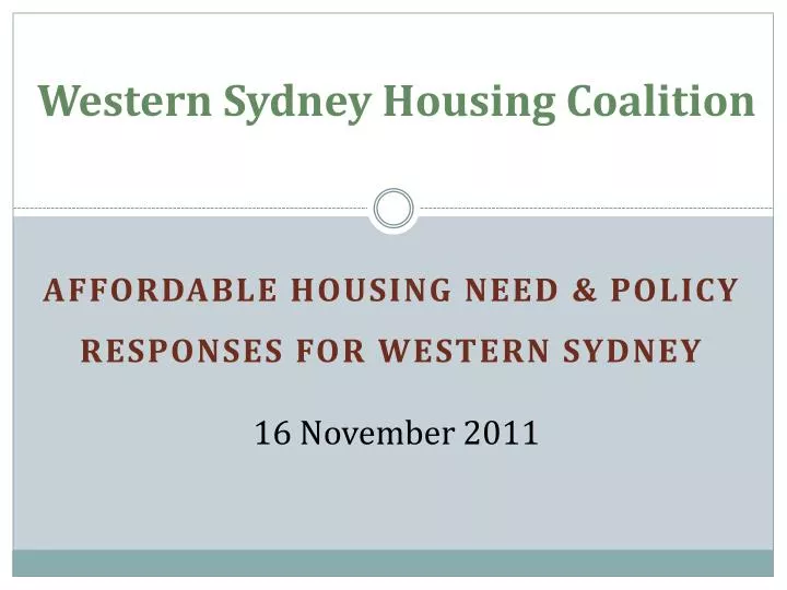 western sydney housing coalition