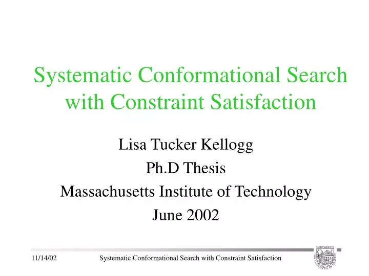 systematic conformational search with constraint satisfaction